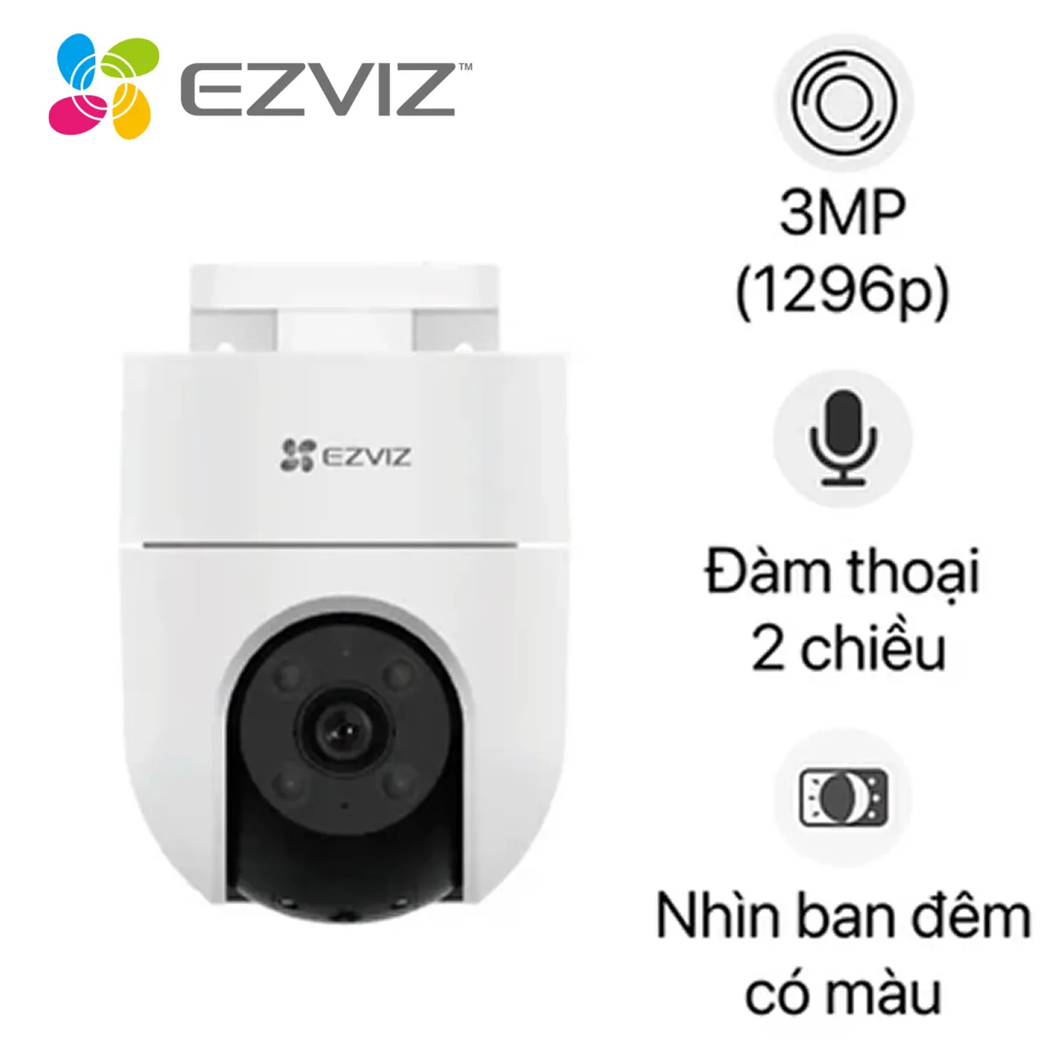 Hình ảnh sản phẩm Camera Wifi Ngoài Trời 360° 3MP EZVIZ H8C Pro 2K CGS.EV.12.W - Camera Wifi ngoài trời 360° 3MP EZVIZ H8C Pro 2K