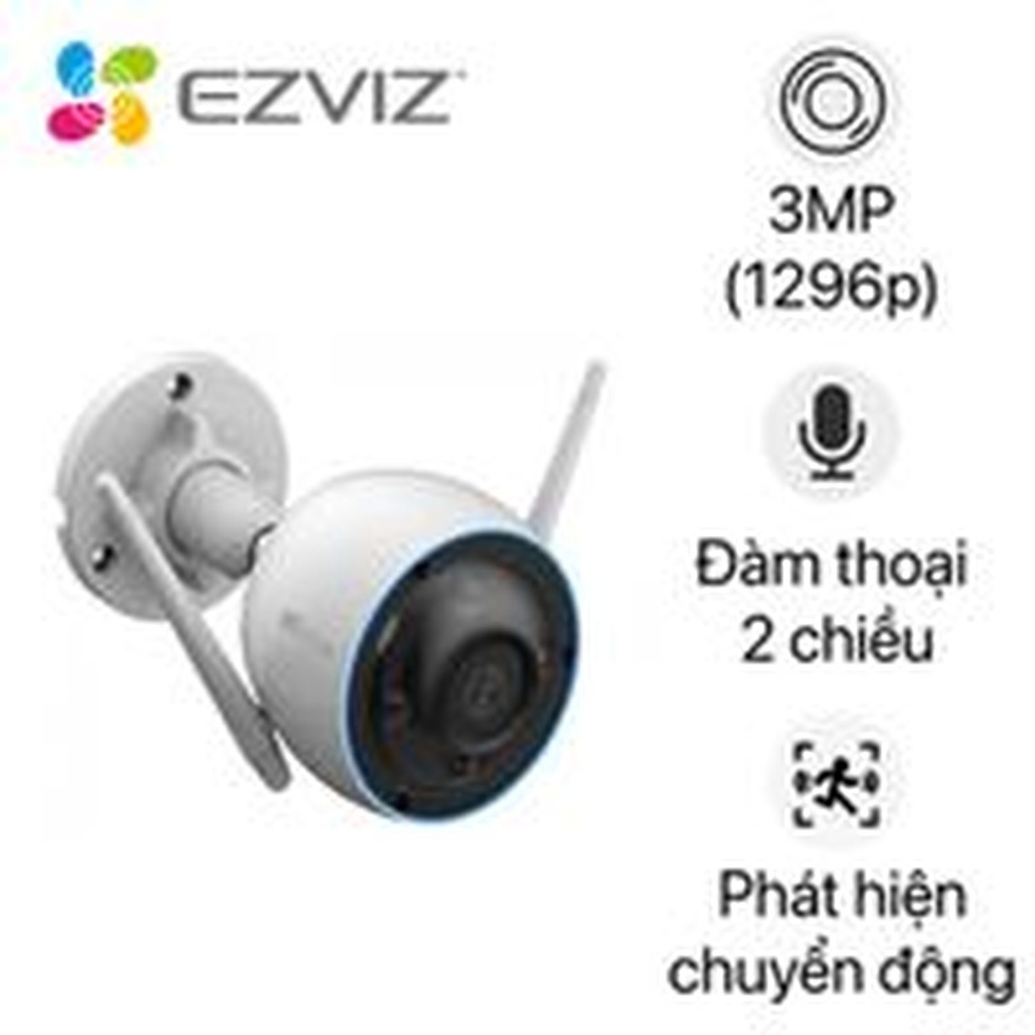 Hình ảnh sản phẩm Camera Wifi ngoài trời 3MP Ezviz H3 2K Full Color - Camera Wifi ngoài trời 3MP Ezviz H3 2K Full Color