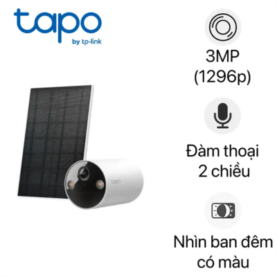Hình ảnh sản phẩm Camera Wifi ngoài trời 3MP TP-Link Solar Tapo C410 kit - Camera Wifi ngoài trời 3MP TP-Link Solar Tapo C410 kit